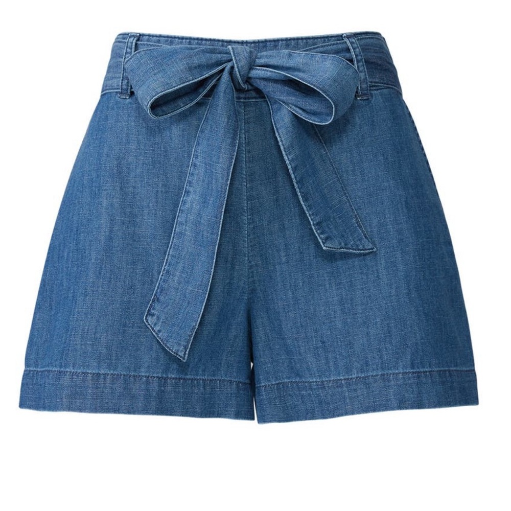 Draper James Chambray Tie Front Shorts - image 1